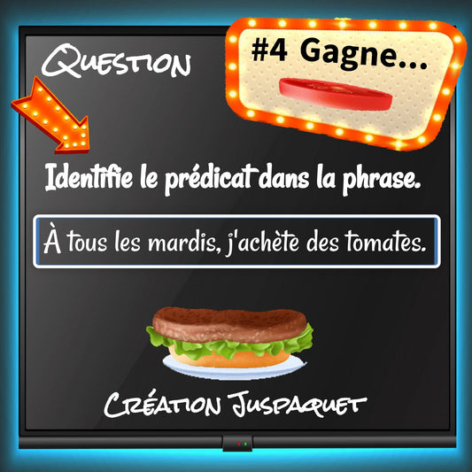 Ensemble 4 jeux interactifs sujet/prédicat/CP