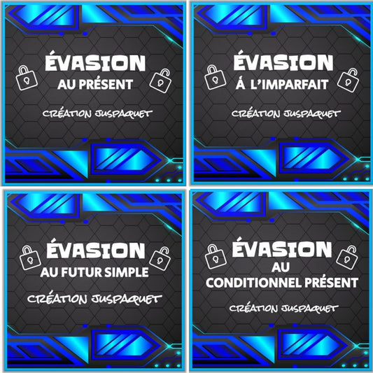 Ensemble 4 jeux interactifs CONJUGAISON ÉVASION
