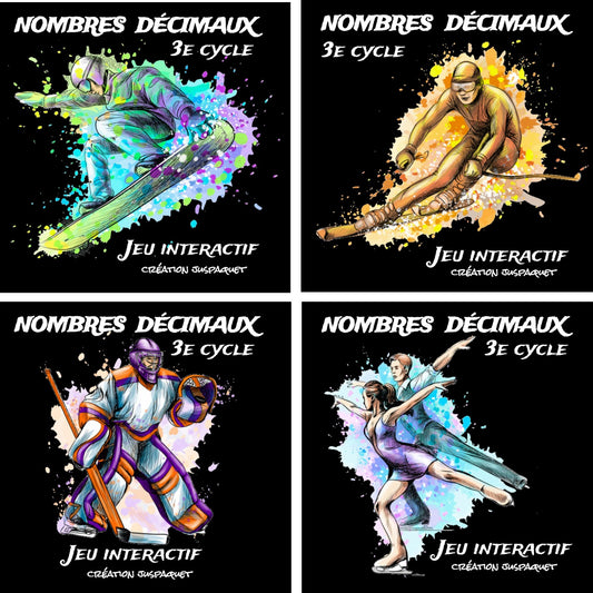 Ensemble 4 jeux interactifs nombres décimaux
