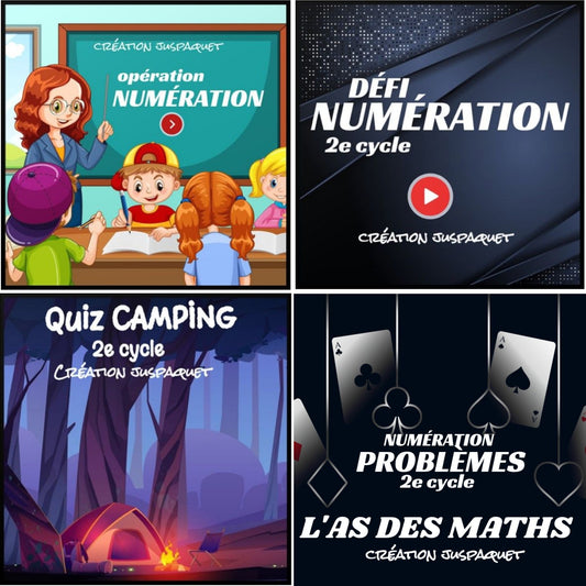 Ensemble 4 jeux interactifs NUMÉRATION 2e cycle