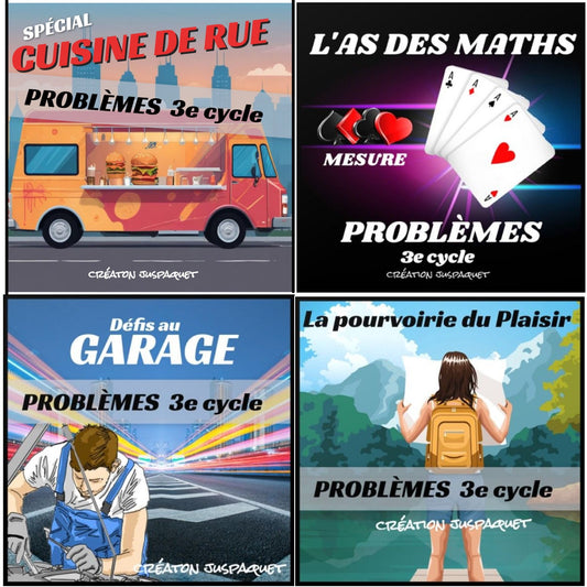 Ensemble 4 jeux interactifs problèmes math