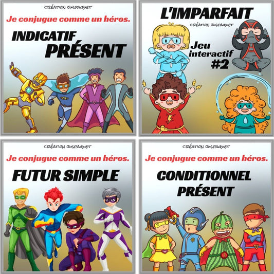 8 jeux interactifs conjugaison (ensemble #1)