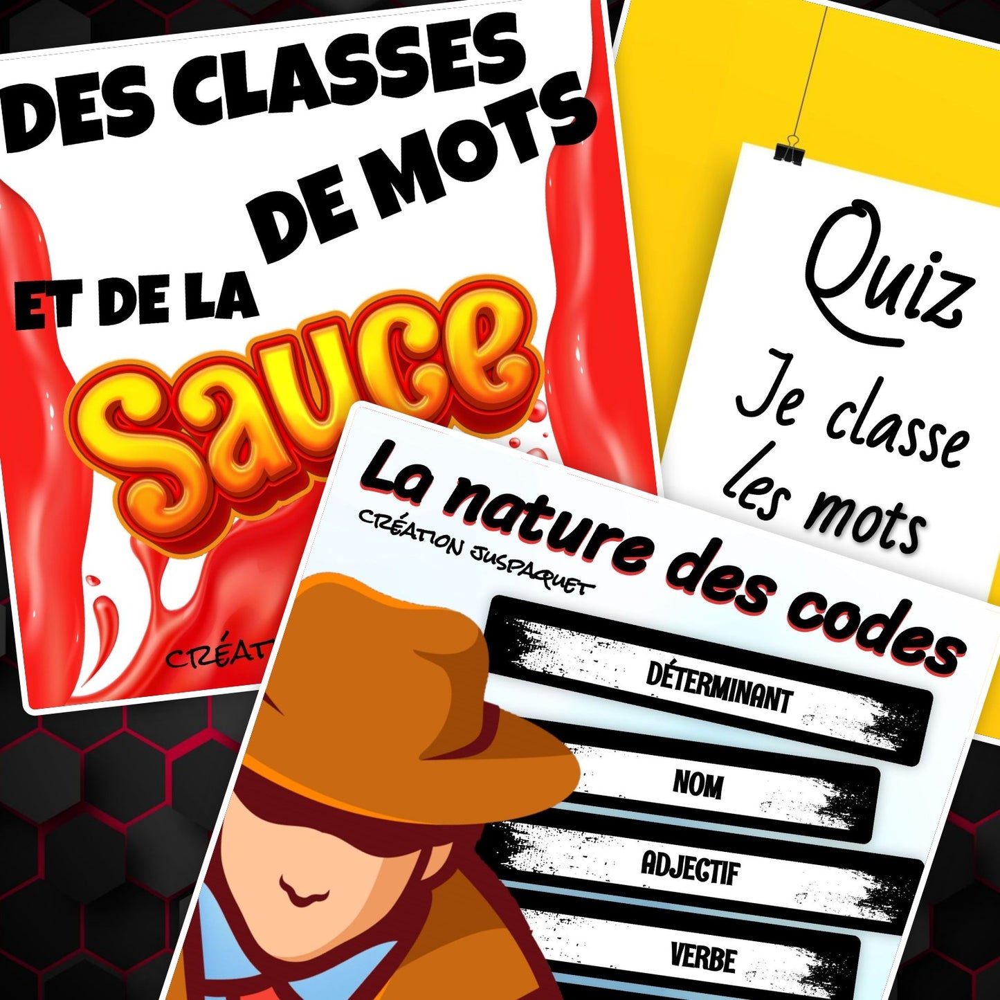 Ensemble 3 jeux interactifs -Les classes de mots