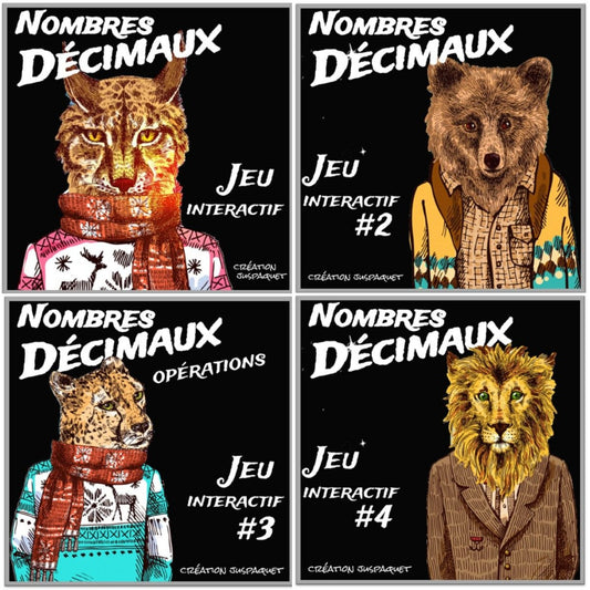Ensemble 4 jeux interactifs NOMBRES DÉCIMAUX
