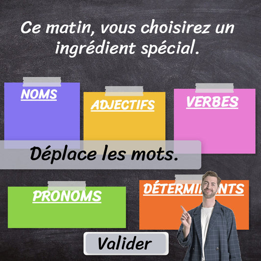 Jeu interactif  -Des classes de mots et de la sauce