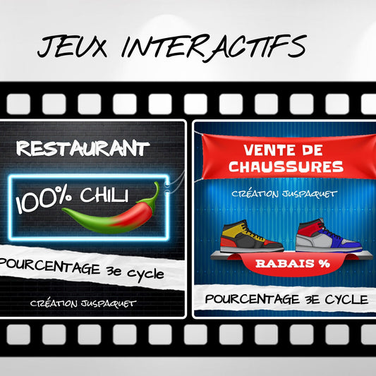 Ensemble 2 jeux interactifs POURCENTAGE
