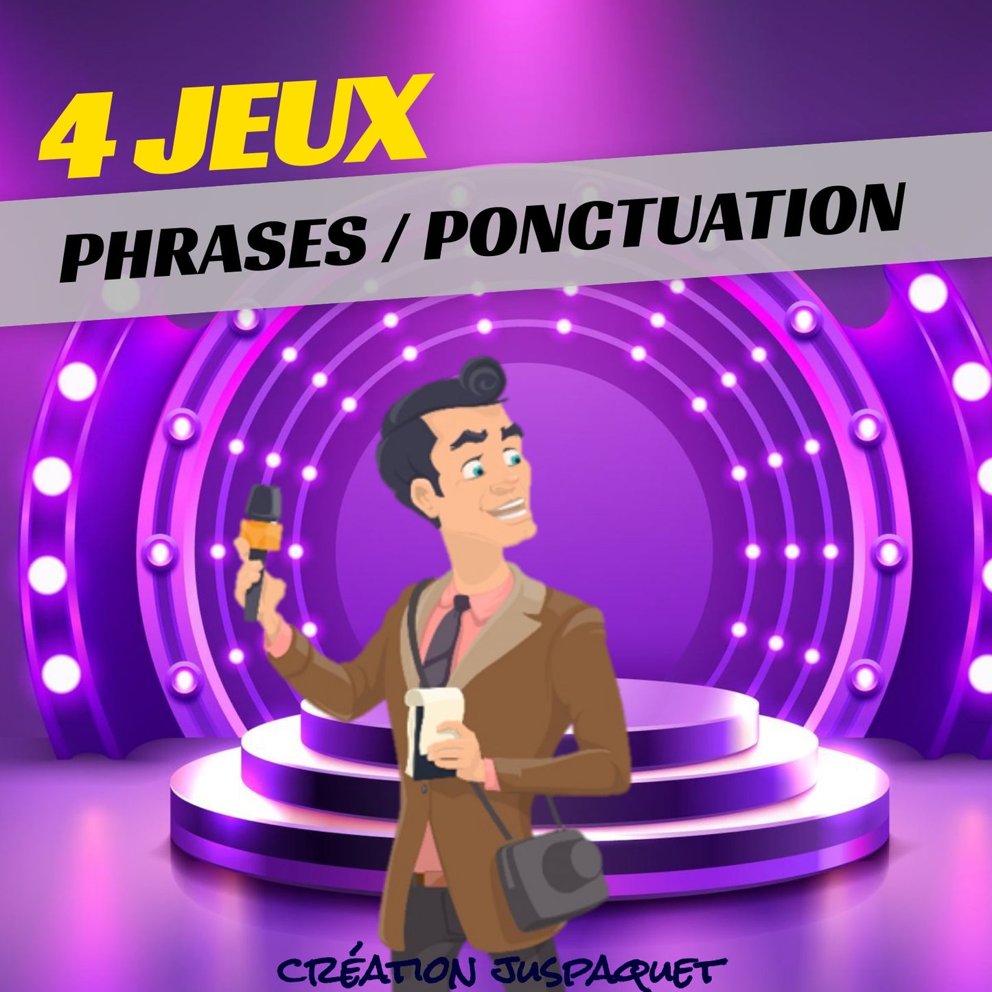 Ensemble 4 jeux interactifs (phrases/ponctuation)