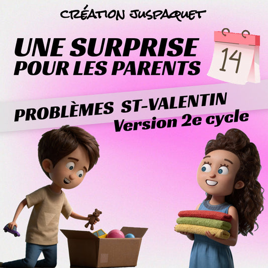 Jeu interactif PROBLÈMES ST-VALENTIN (VERSION 2E CYCLE)