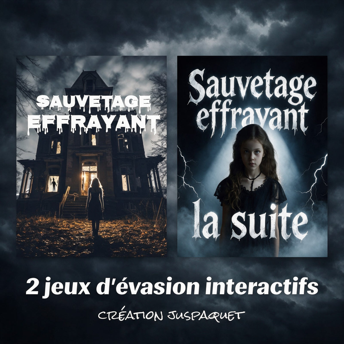 Ensemble 2 jeux d'évasion interactifs ¨SAUVETAGE EFFRAYANT¨