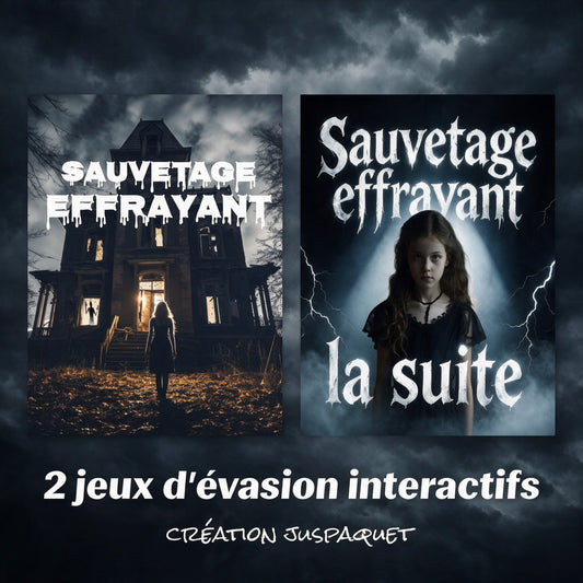 Ensemble 2 jeux d'évasion interactifs ¨SAUVETAGE EFFRAYANT¨